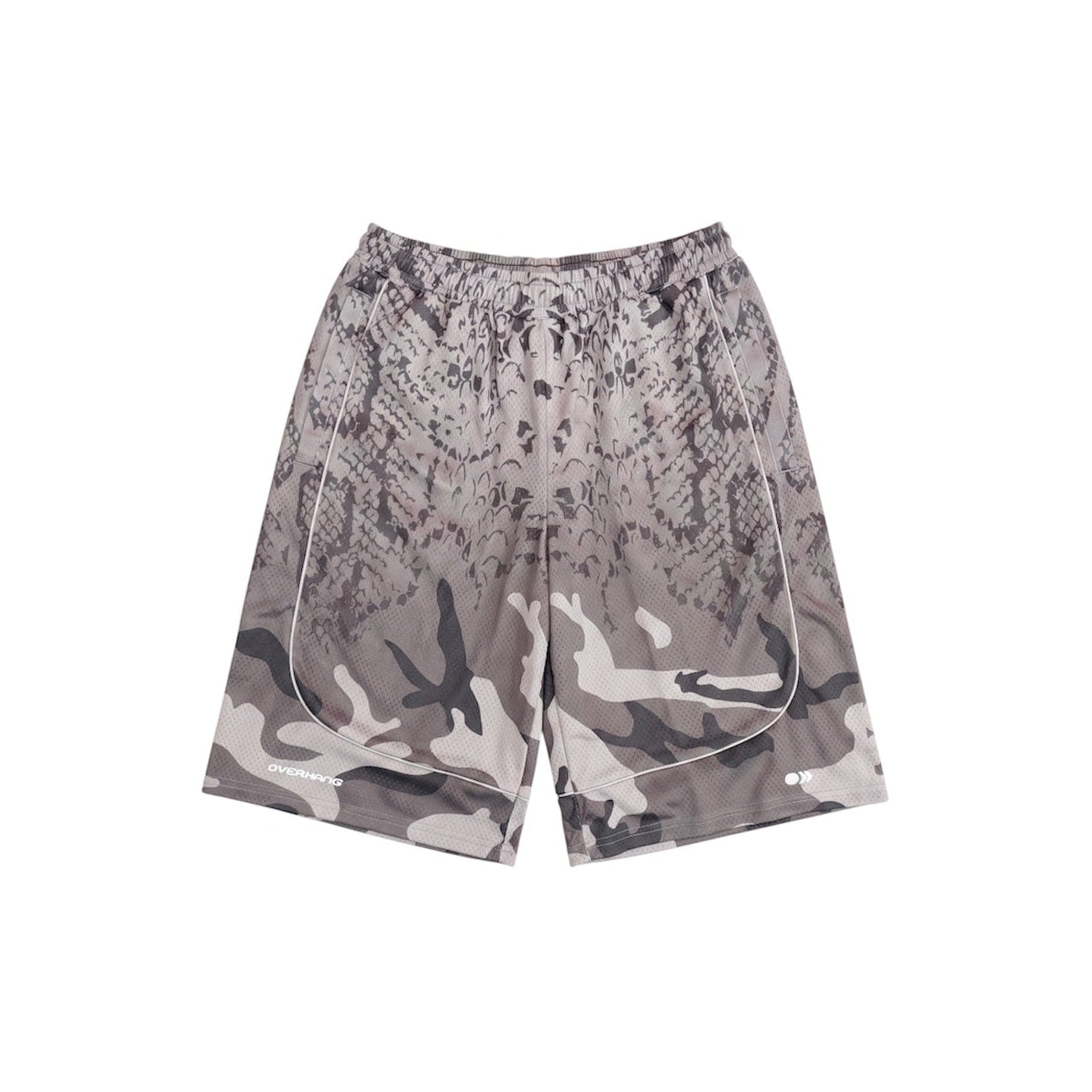 SNAKESKIN CAMO BASKET SHORTS